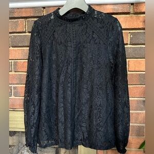 #8)  Cable & gauge Elegant black lace top with lining. Excellent condition.